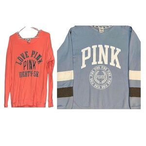 2 Victoria’s Secret Pink Blue Sweatshirt